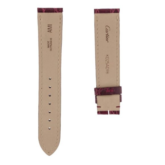 Cartier Genuine Alligator Burgundy 17mm Watch Strap Replacement Band - Picture 3 of 8